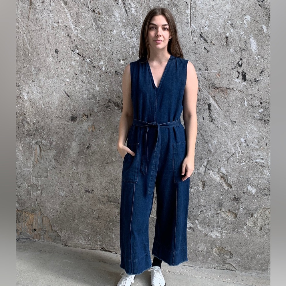 Caara wide leg denim jumpsuit